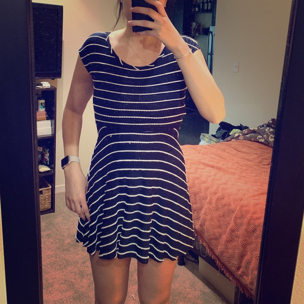 Dark blue striped dress from Francesca’s